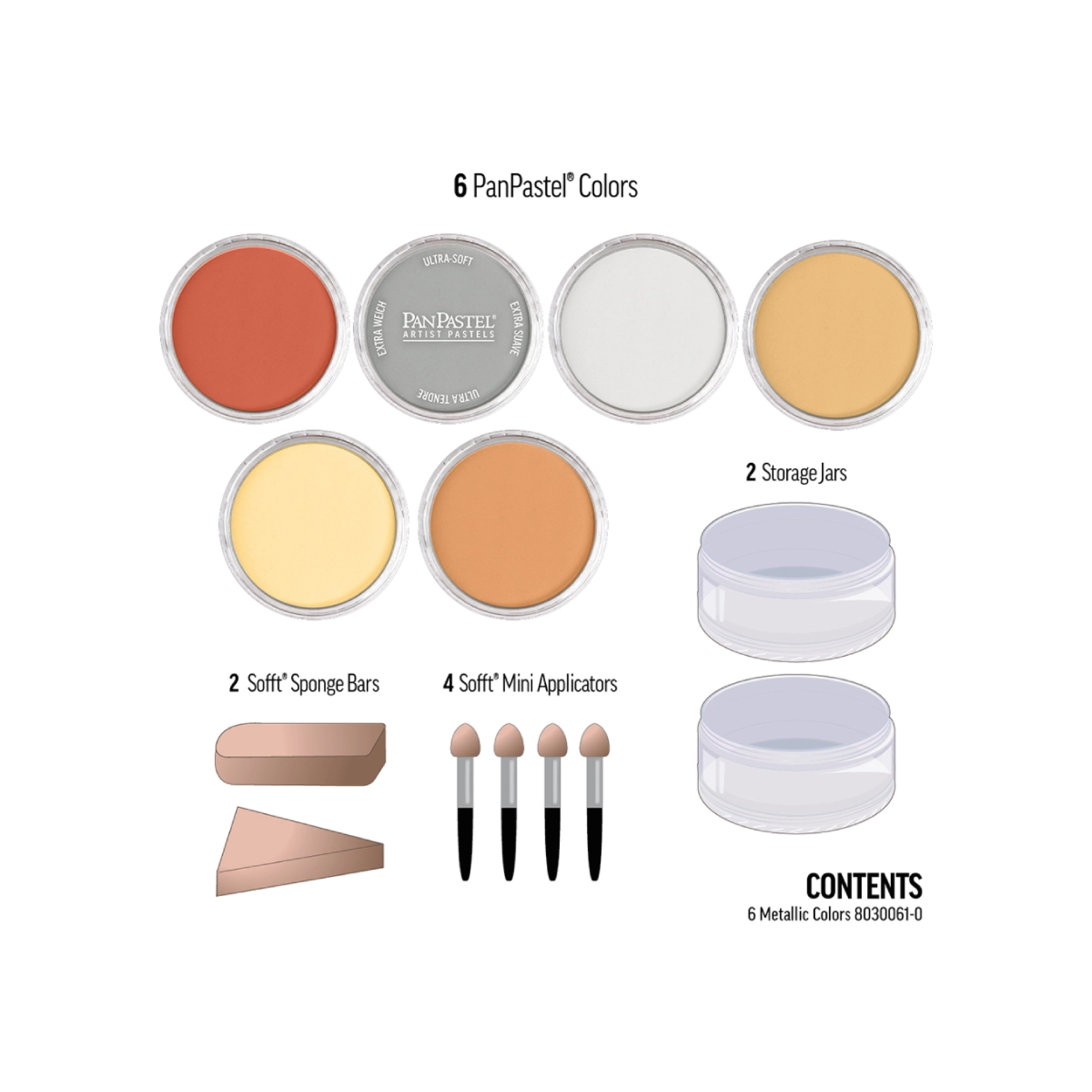 PANPASTEL METALLIC SET 6X 3