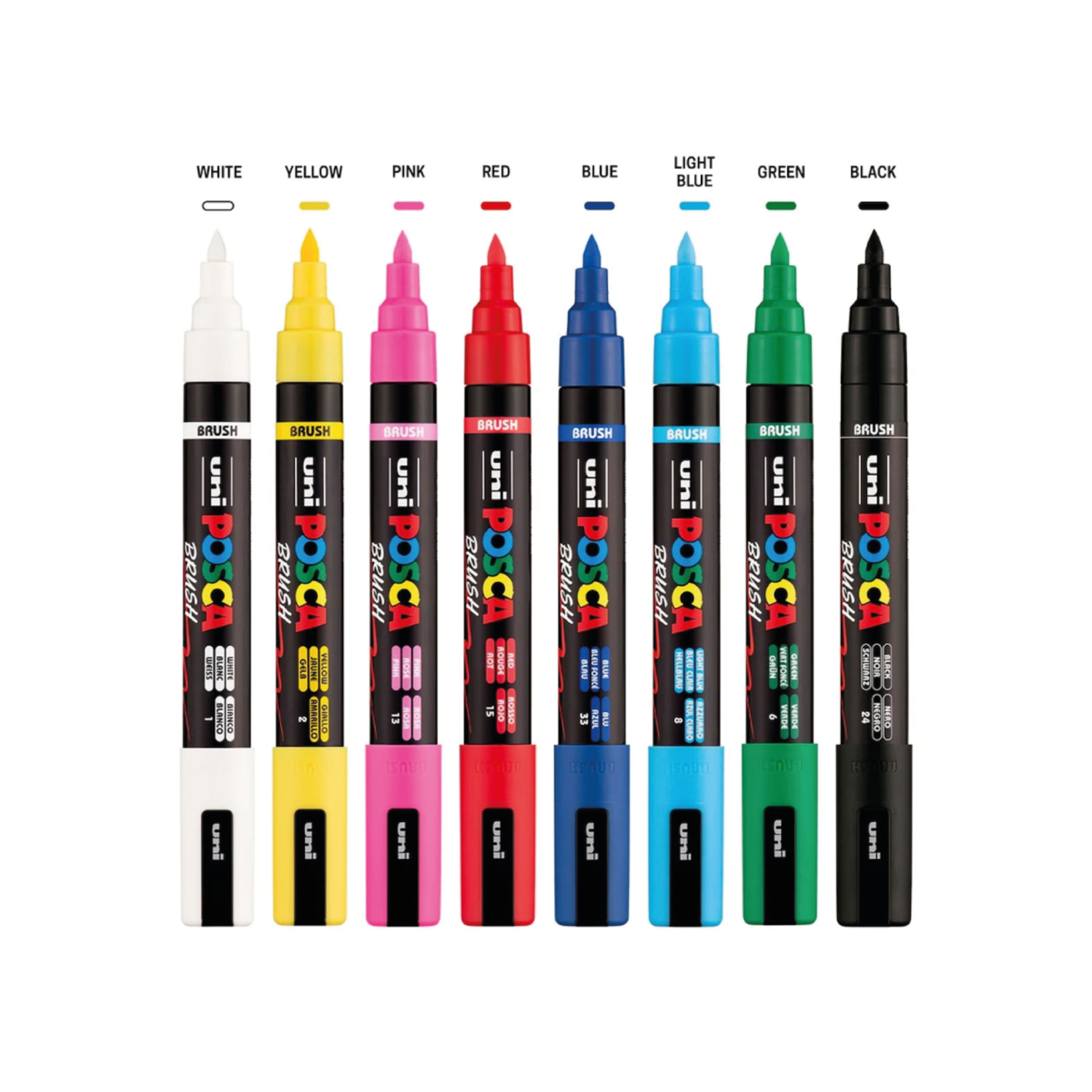 UNI POSCA BRUSH MARKER PC5BR ESSENTIAL SET 8X 2