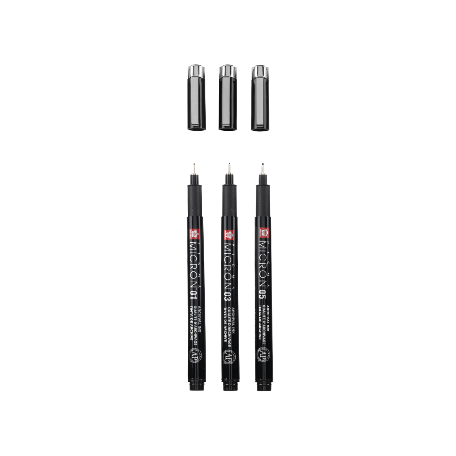 SAKURA PIGMA MICRON BLACK EDITION SET 3X FINELINER + ETUI 2