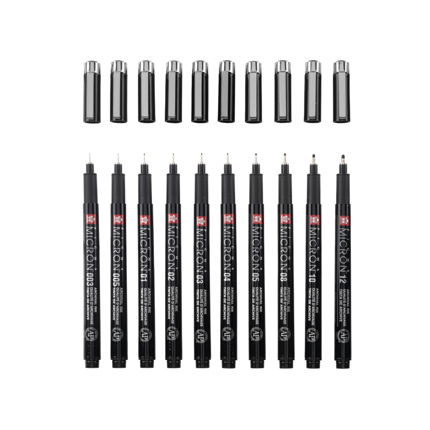 SAKURA PIGMA MICRON BLACK EDITION SET 10X FINELINER + ETUI 2