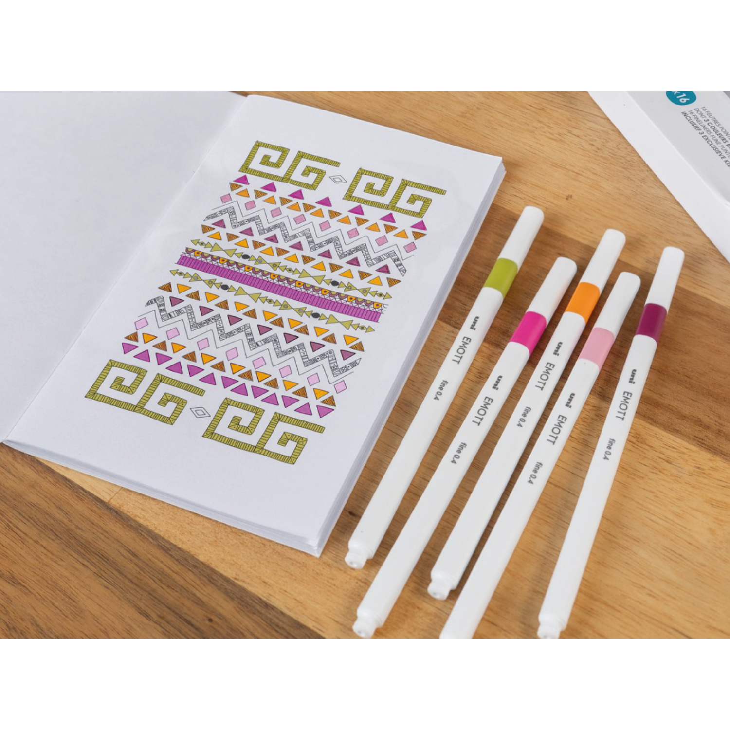 UNI-BALL EMOTT FINELINER SET ENTSPANNTES AUSMALEN 17X 3
