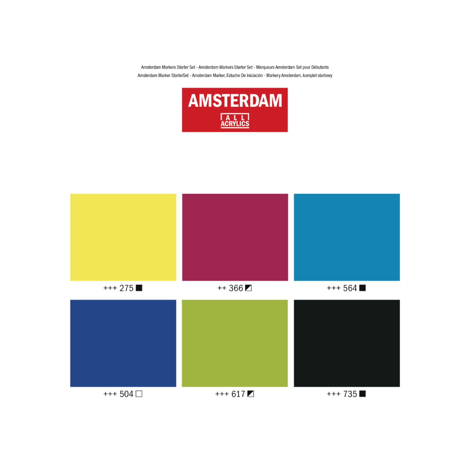 AMSTERDAM ACRYL MARKER SET 6 STÜCK BASIS 4