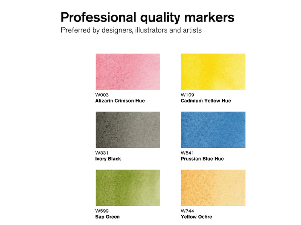 WINSOR & NEWTON PROMARKER WATERCOLOUR SET BASIC TONES 6X 3