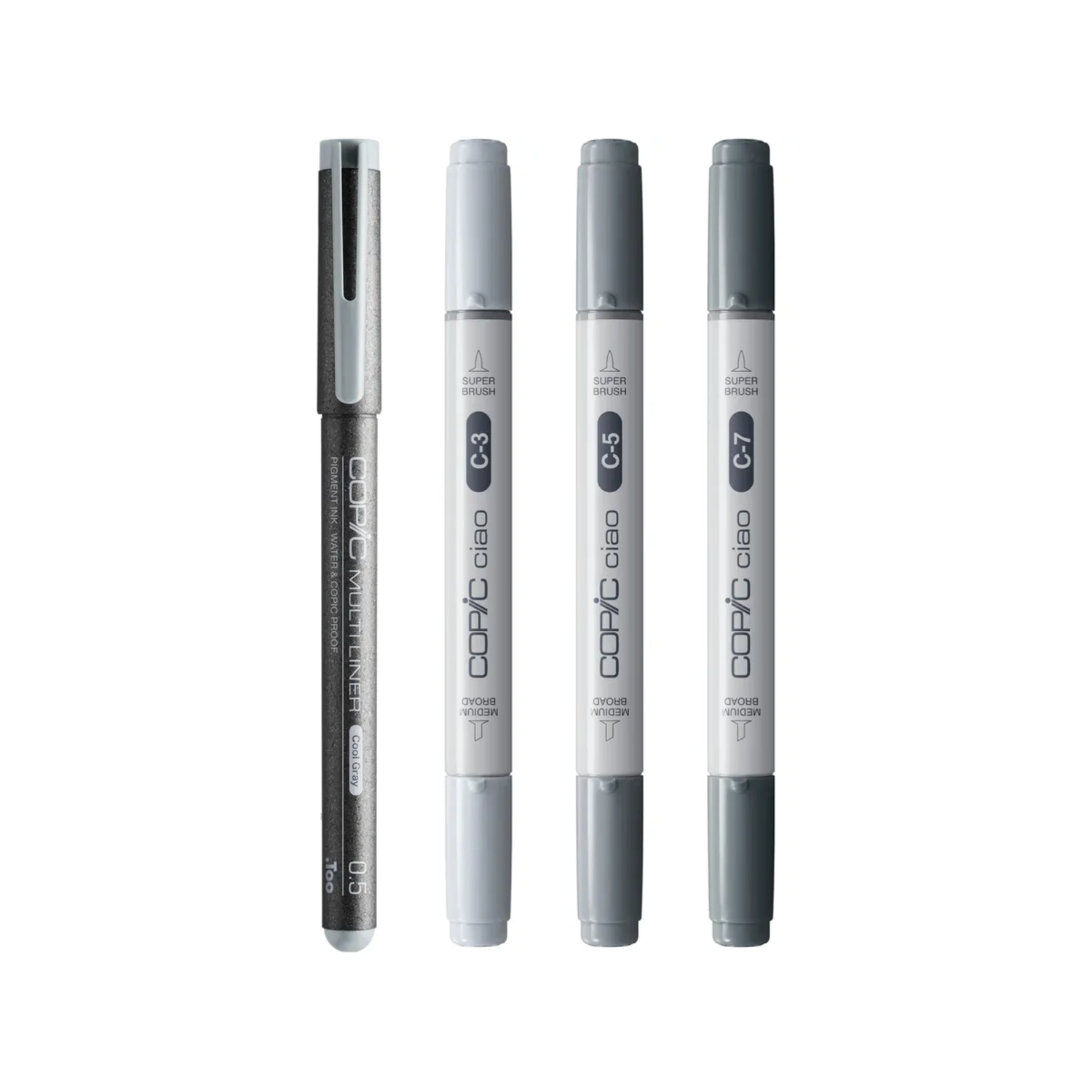 COPIC CIAO MARKERSET DARK COOL GREY SHADE 3+1 MULTILINER 2