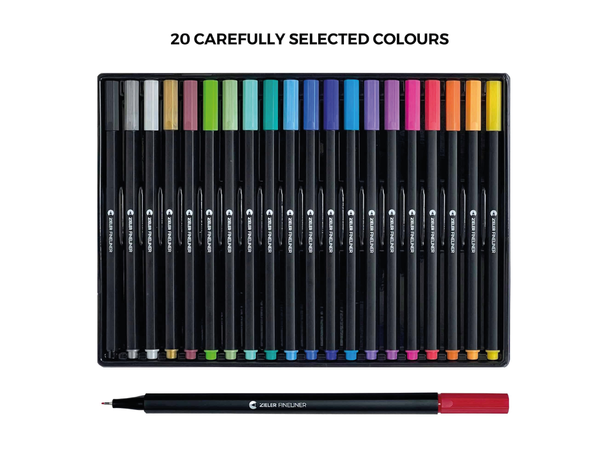 ZIELER COLOURED FINELINER STARTER SET 3