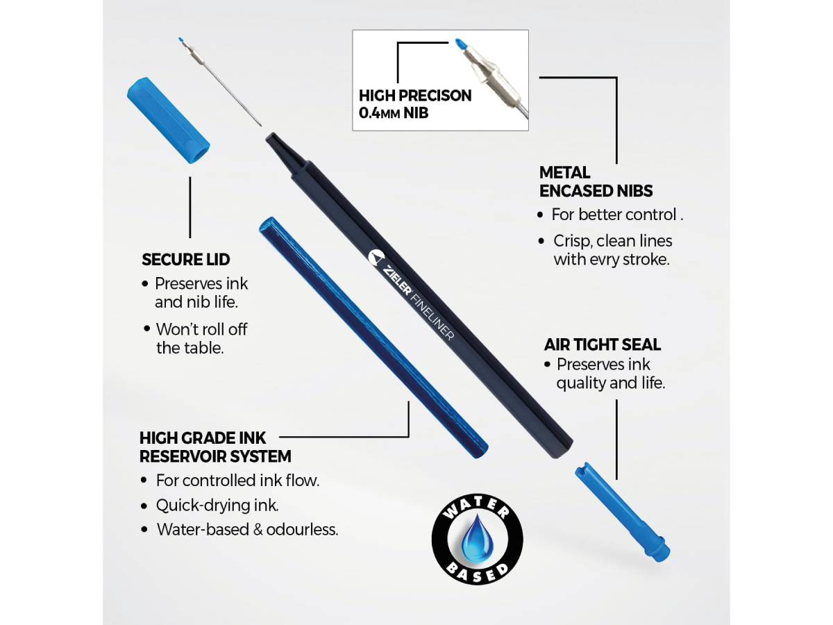 ZIELER COLOURED FINELINER STARTER SET 4