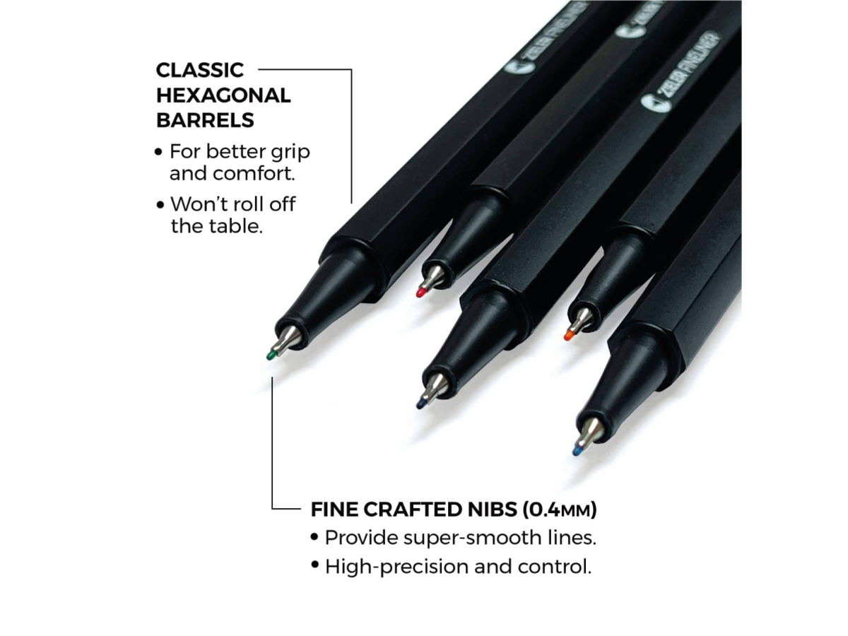 ZIELER COLOURED FINELINER STARTER SET 5