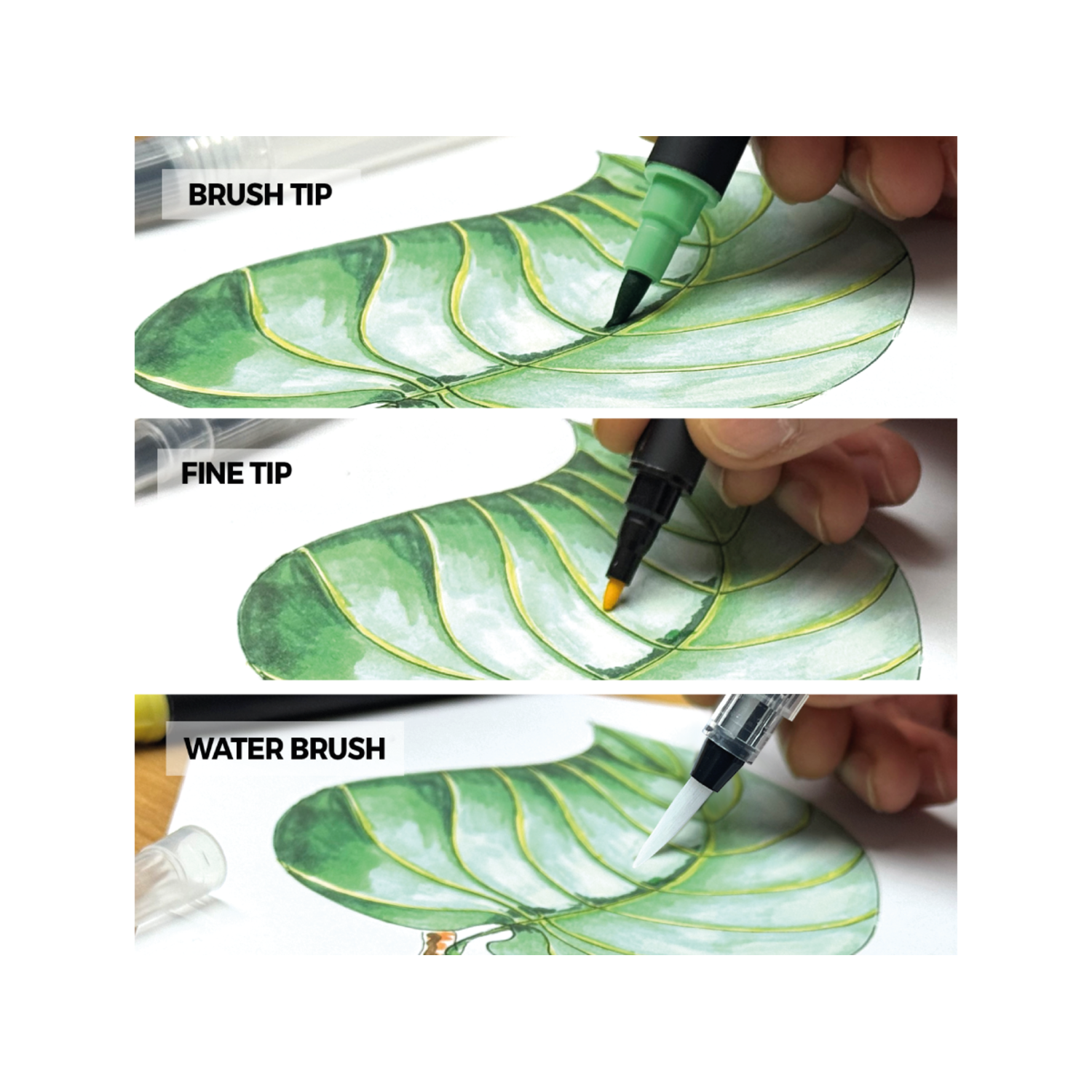 ZIELER BRUSH & FINE TIP PENS SET 18X 4