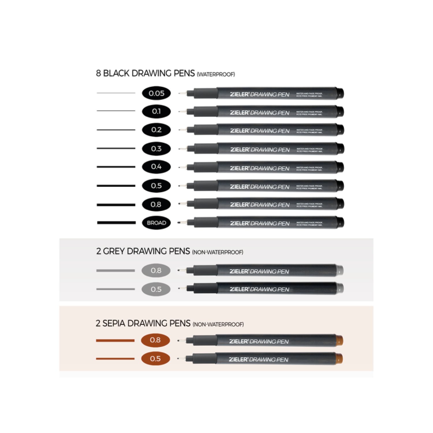 ZIELER FINELINER SET 12X 2