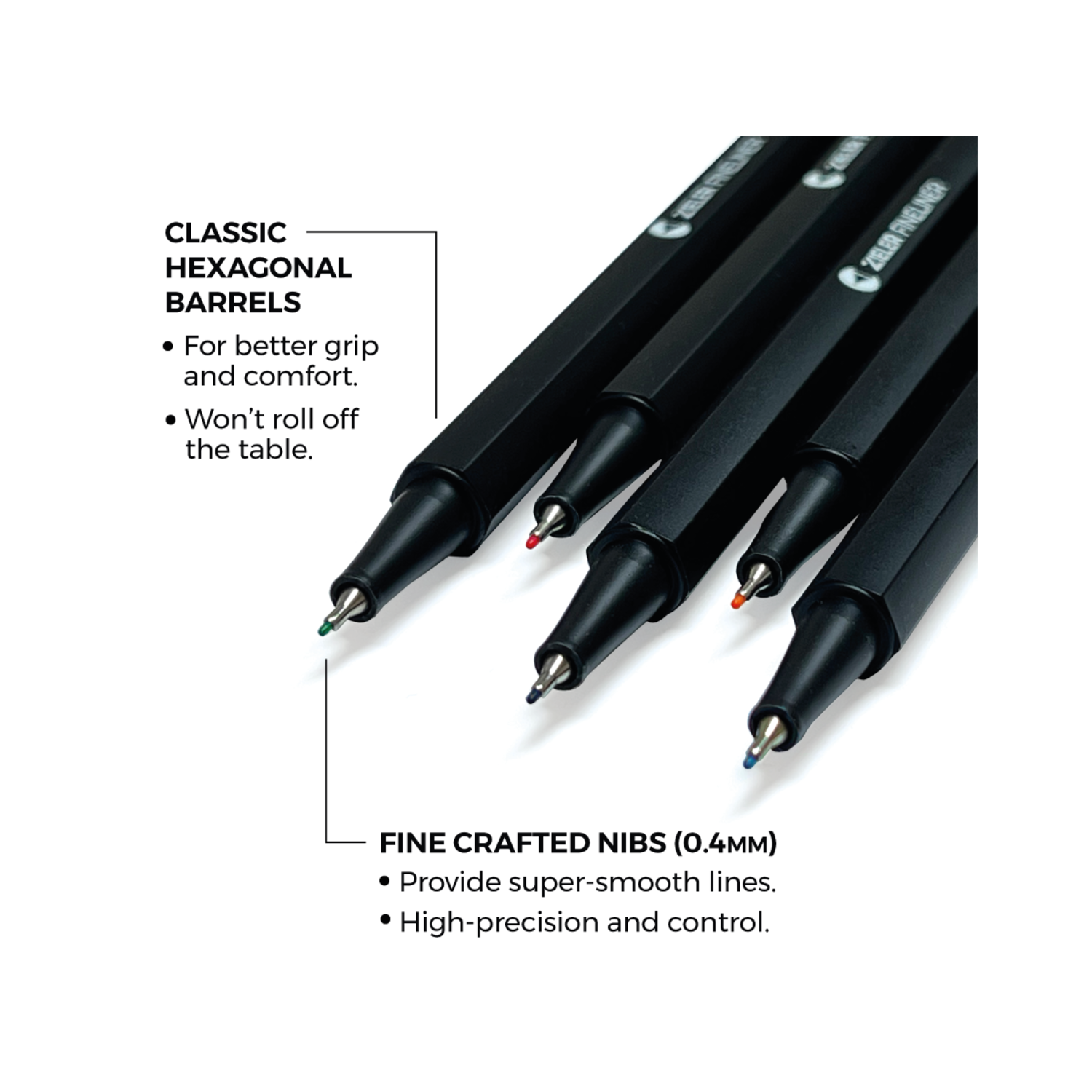 ZIELER COLOURED FINELINER SET 20X 4