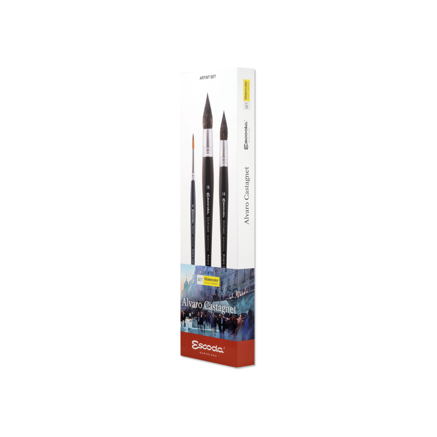ESCODA 8601-2 ALVARO CASTAGNET 2 PINSEL SET 3X 3