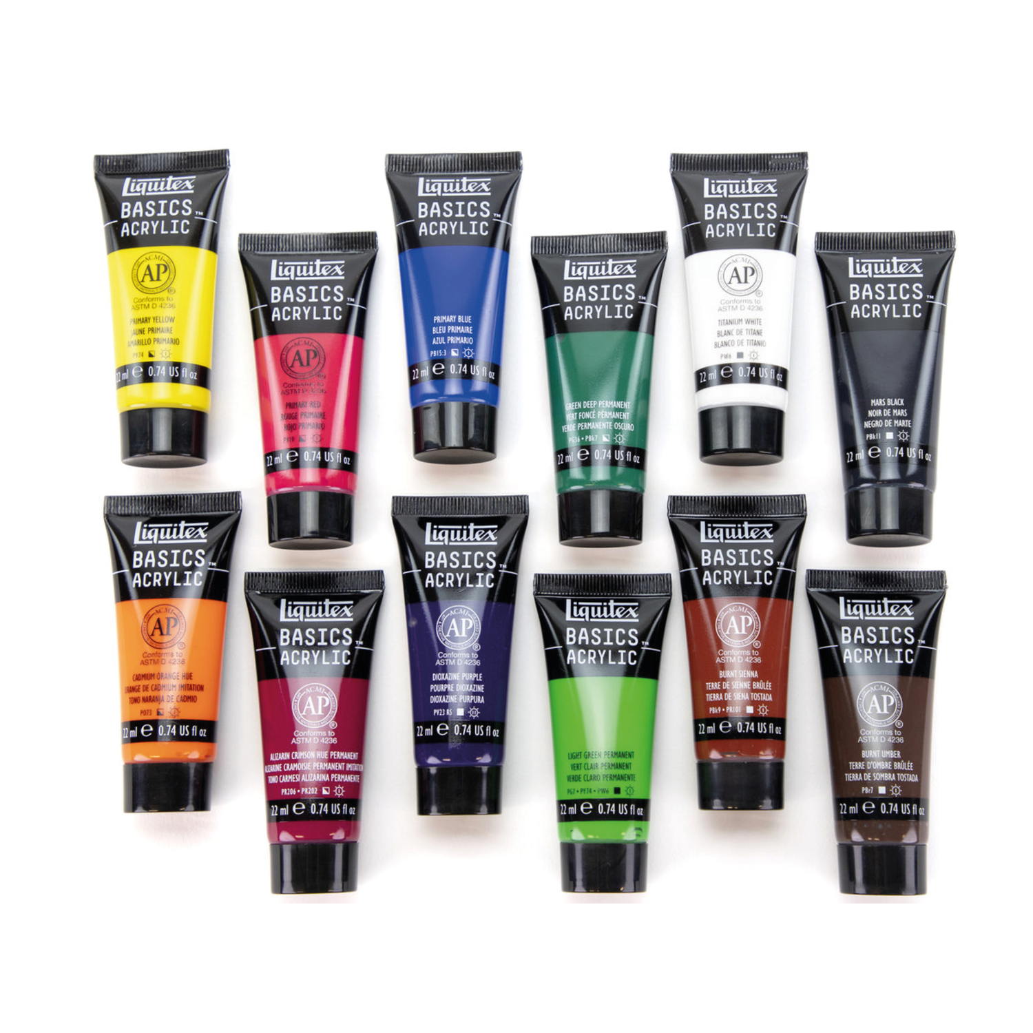 LIQUITEX BASICS ACRYLIC COLOUR SET 12X22ML 3