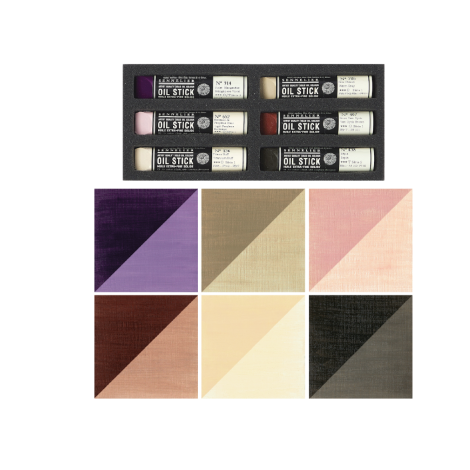 SENNELIER OIL STICK 12ML SET PORTRAIT DARK TONES 6X 2