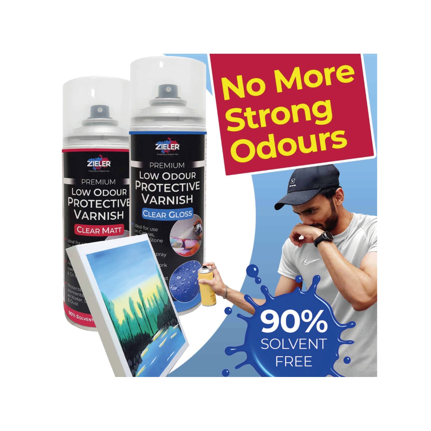 ZIELER PREMIUM LOW ODOUR PROTECTIVE VARNISH SPRAY GLOSS 3