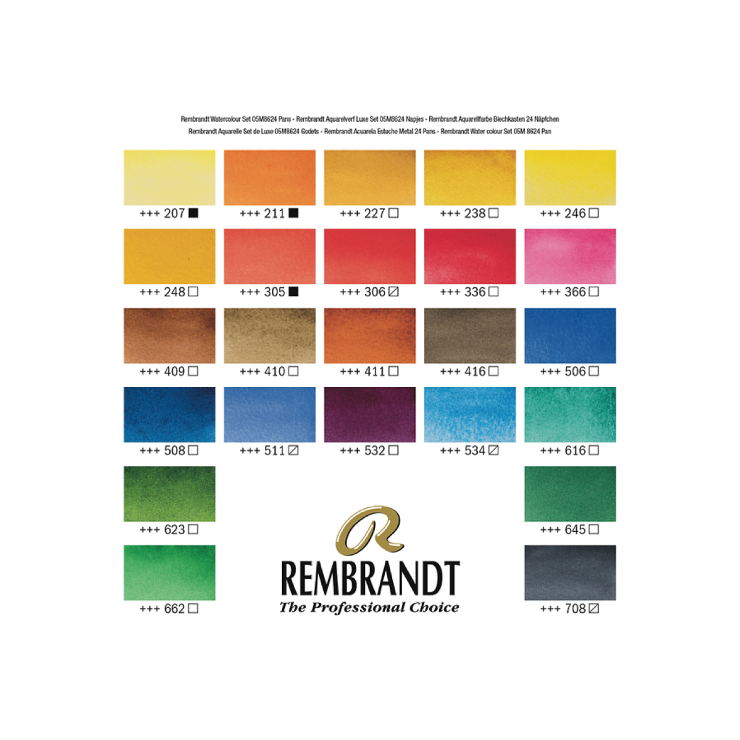 TALENS REMBRANDT AQUARELLFARBEN SET 24 X 1/2 NAPF 2