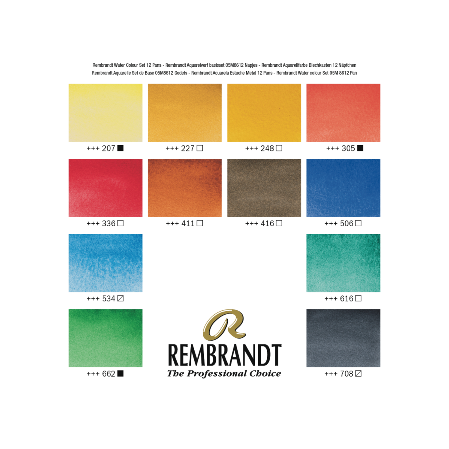 TALENS REMBRANDT AQUARELLFARBEN SET 12X 1/2 NAPF 2