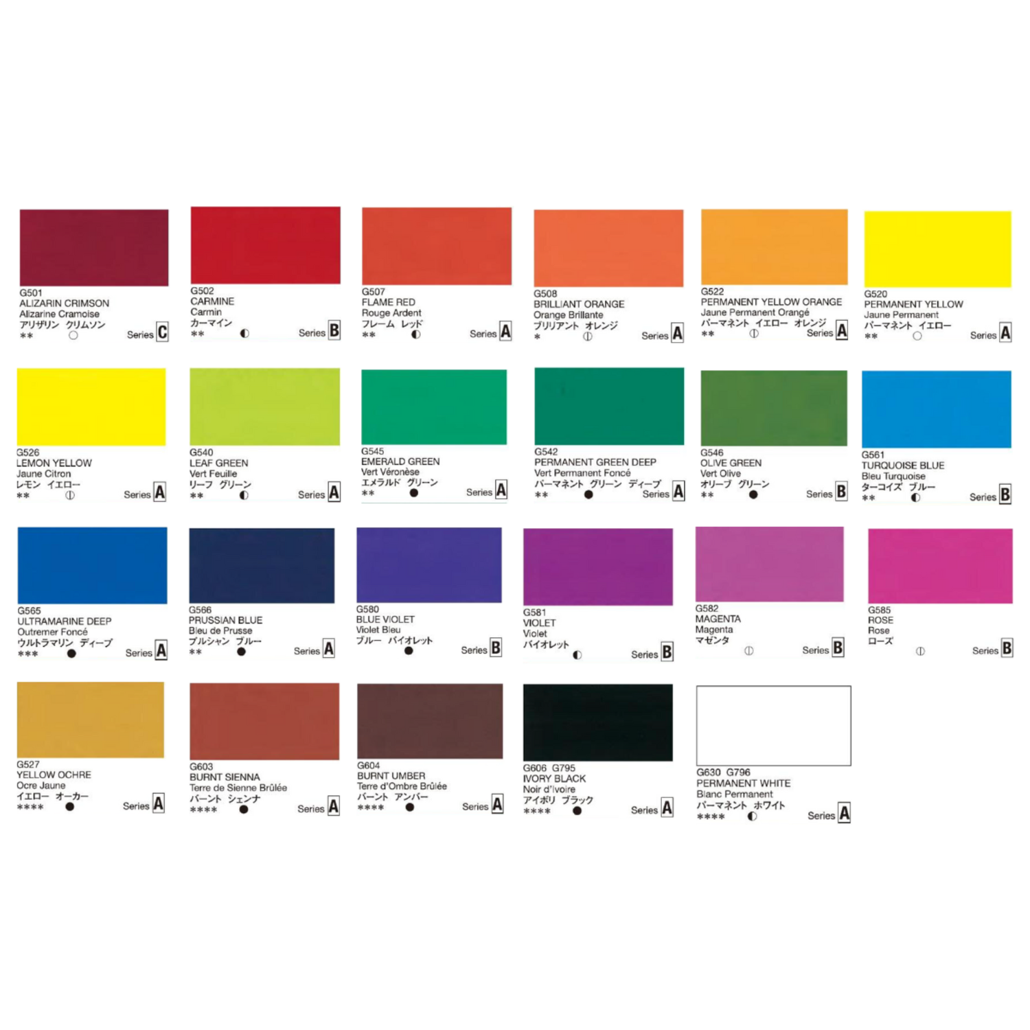 HOLBEIN ARTISTS' GOUACHE G715 15ML SET 24X 2