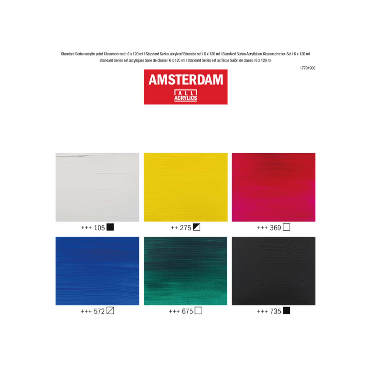 TALENS AMSTERDAM 6 x 120ML CLASSROOM ACRYLSET 2