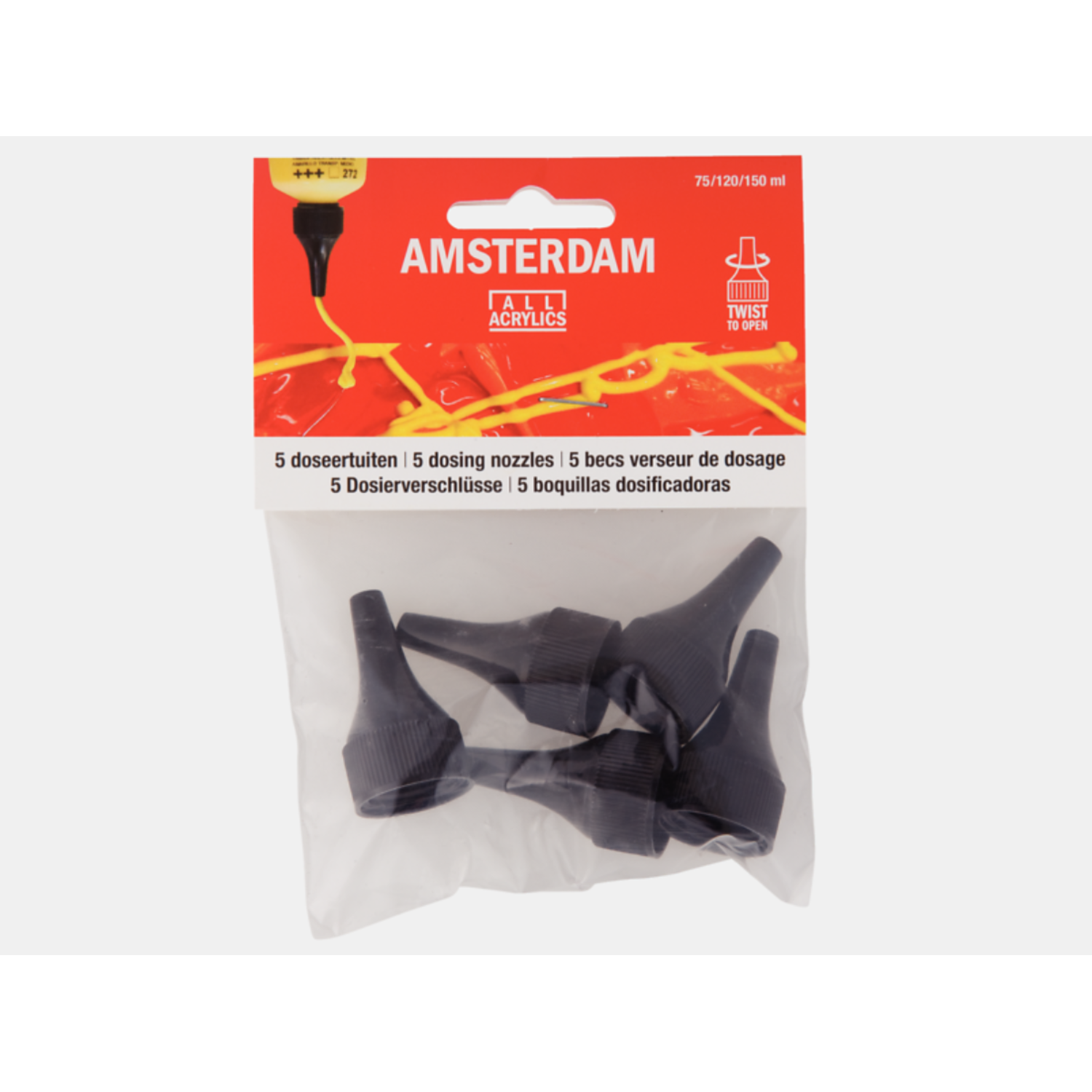 TALENS AUSLAUFKAPPE FÜR AMSTERDAM ACRYL 120ML + EXPERT 75ML & 150ML 5X 3