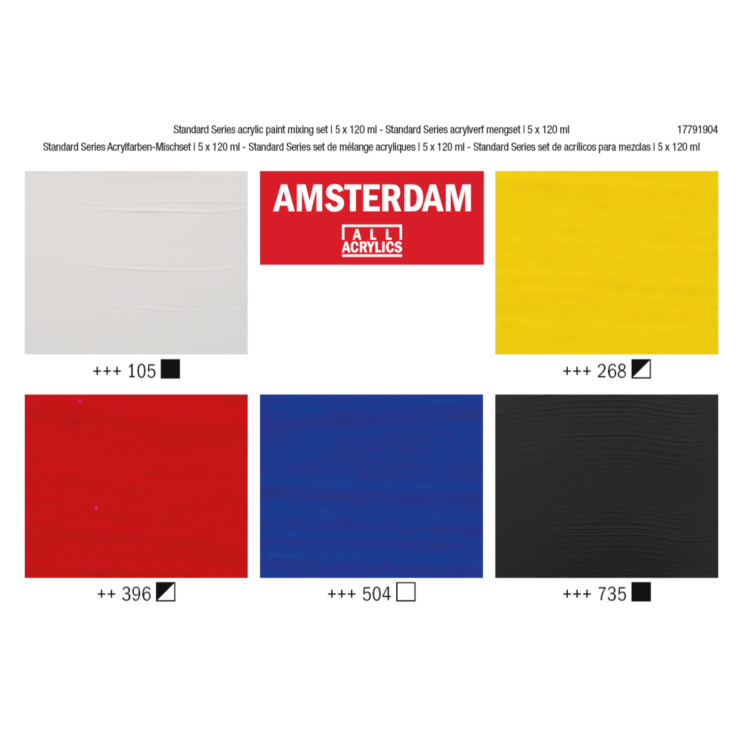 AMSTERDAM STANDARD SERIE ACRYLFARBEN SET 5X 120ML MISCHFARBEN 4