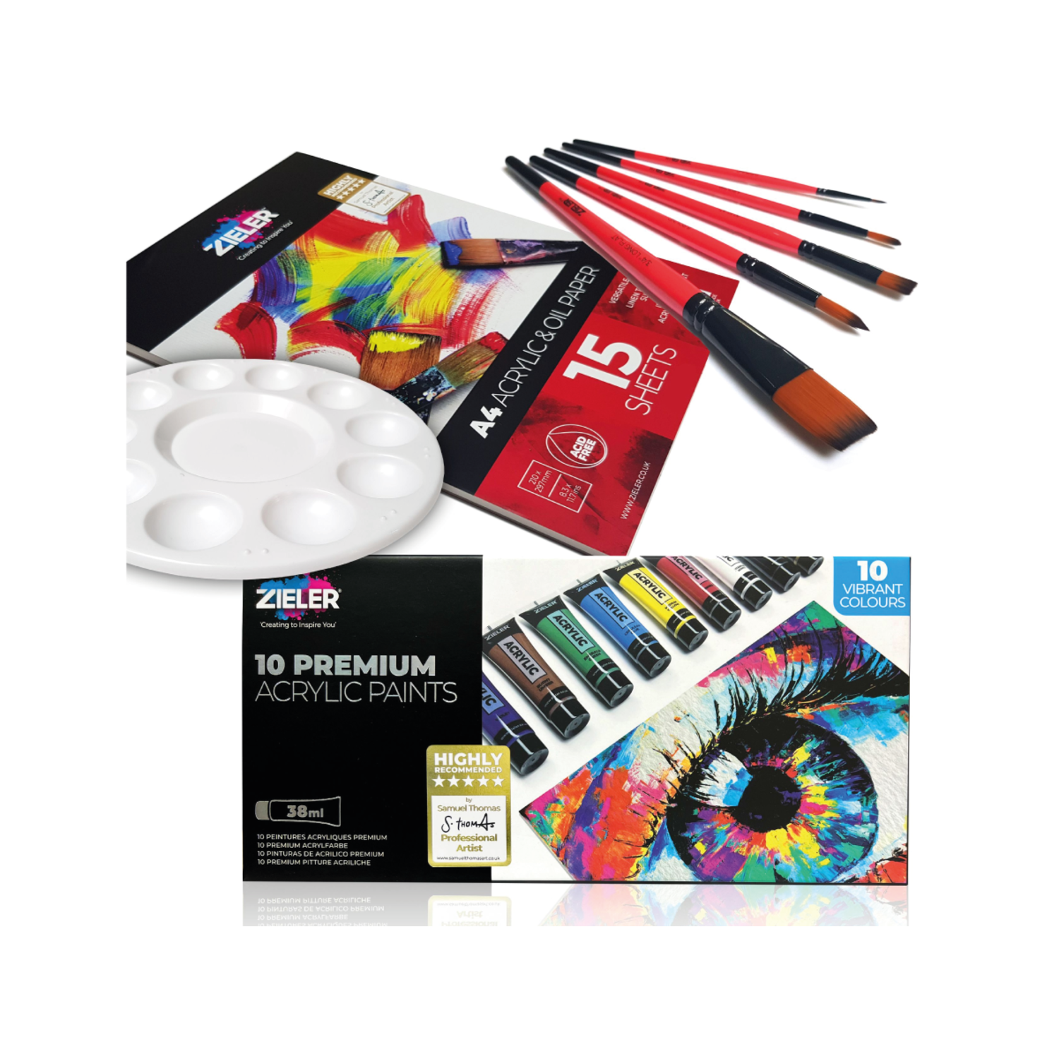 ZIELER ACRYL ANFÄNGER GESCHENK SET 17-TEILIG 2
