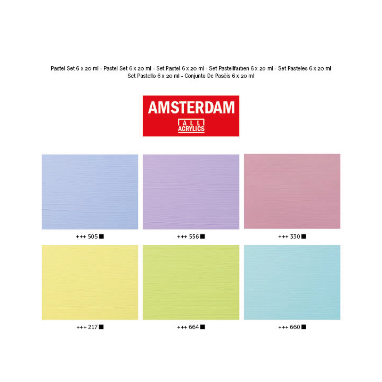 AMSTERDAM STANDARD SERIES ACRYLFARBEN SET 6 X 20ML PASTEL 3