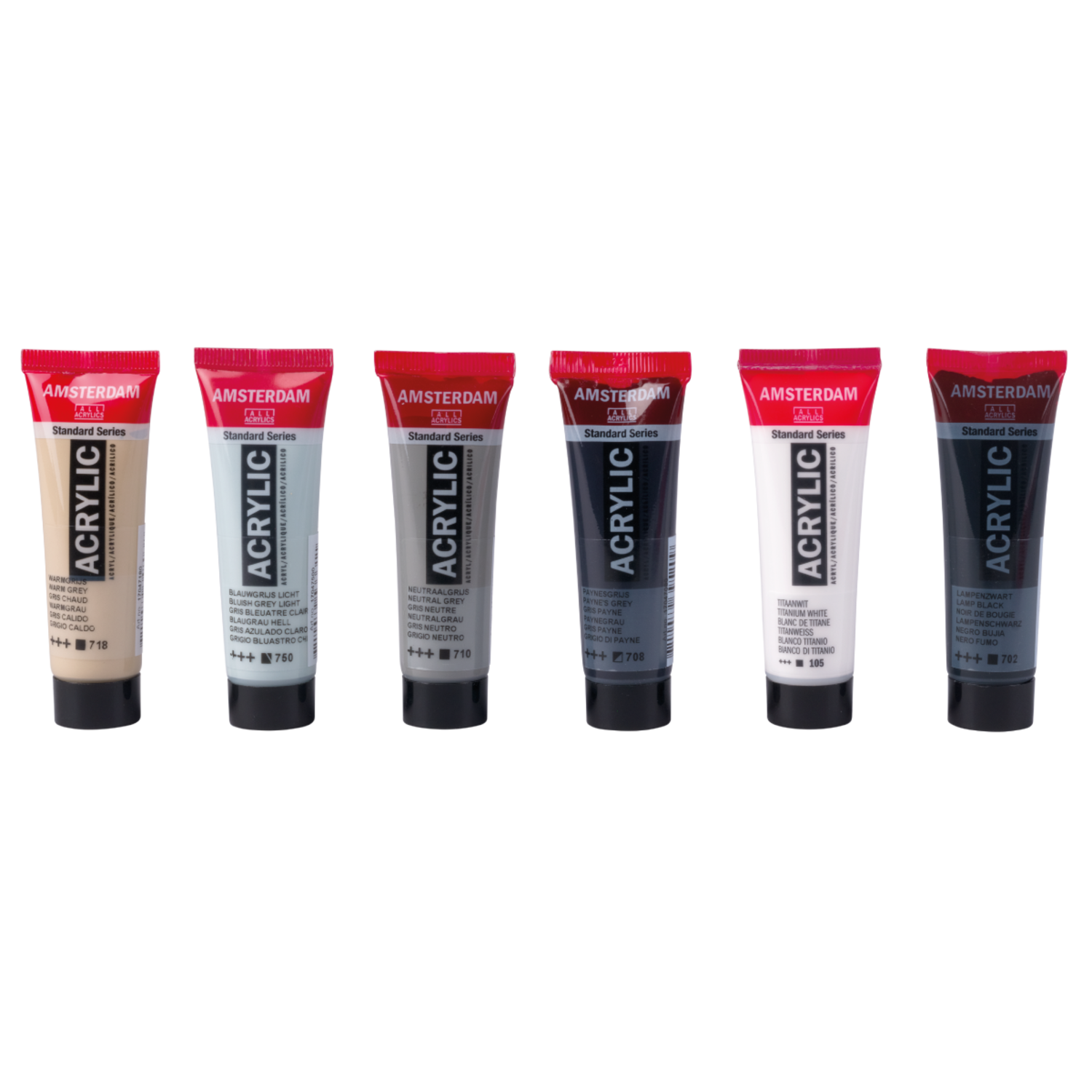 AMSTERDAM STANDARD SERIES ACRYLFARBEN SET 6 X 20ML GRAUTÖNE 2
