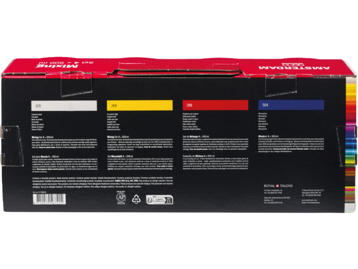 TALENS AMSTERDAM ACRYLFARBE SET MIXING  4 × 500 ML 3