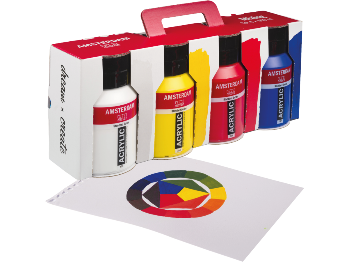 TALENS AMSTERDAM ACRYLFARBE SET MIXING  4 × 500 ML 4