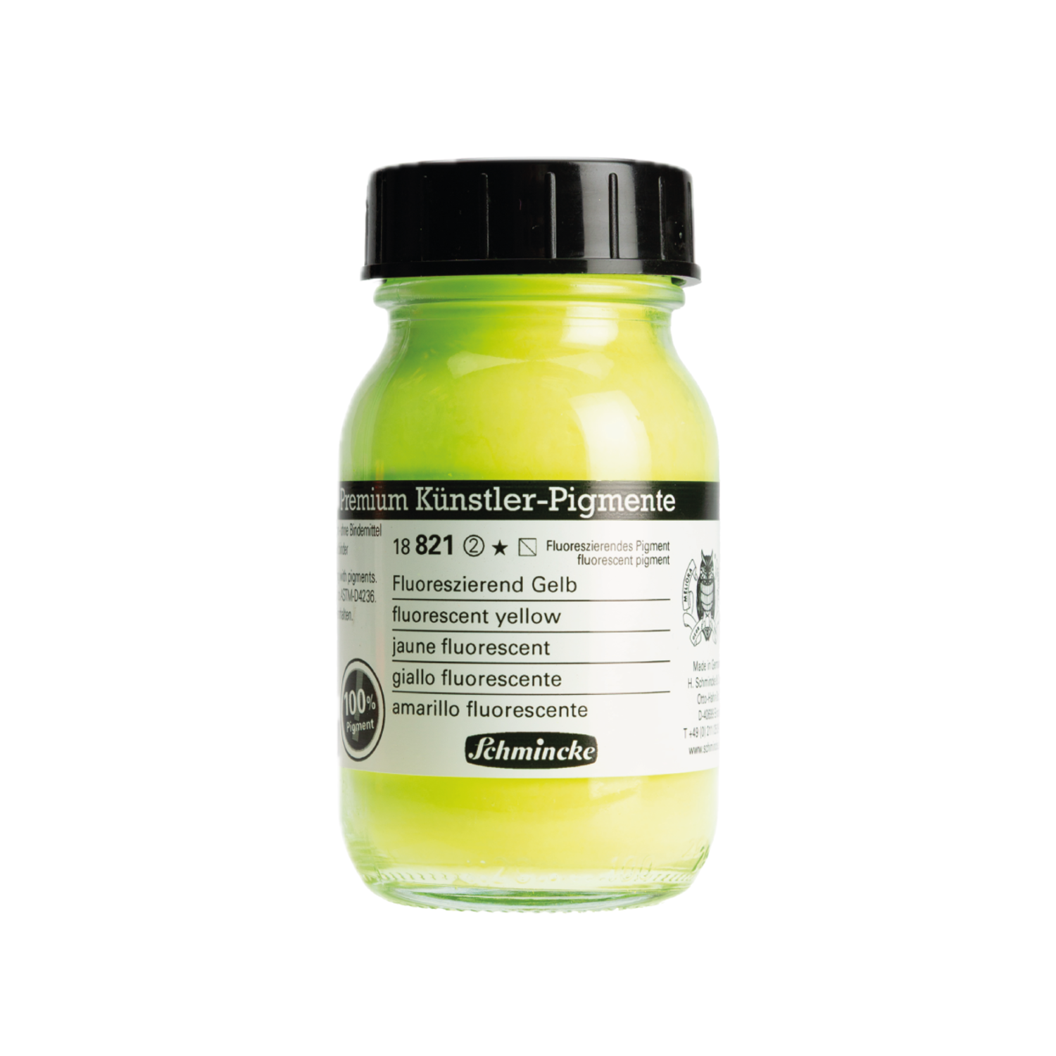 SCHMINCKE PIGMENT 821 FLUORESCENT YELLOW 100ML 2
