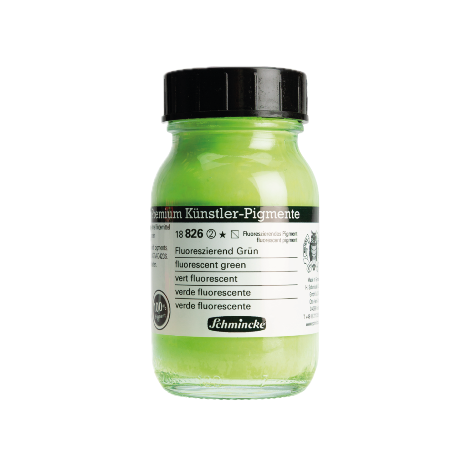 SCHMINCKE PIGMENT 826 FLUORESCENT GREEN 100ML 2