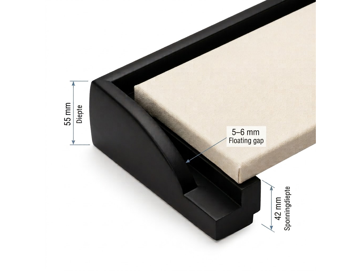 SCHATTENFUGENRAHMEN SCHWARZ DELUXE EXTRA TIEF FÜR 60X60CM 2