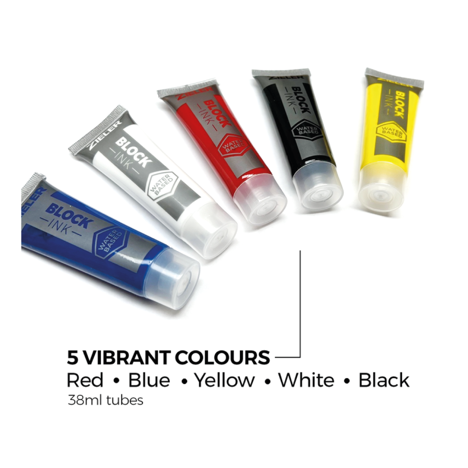 ZIELER BLOCK PRINTING INK SET 5X 38ML 2