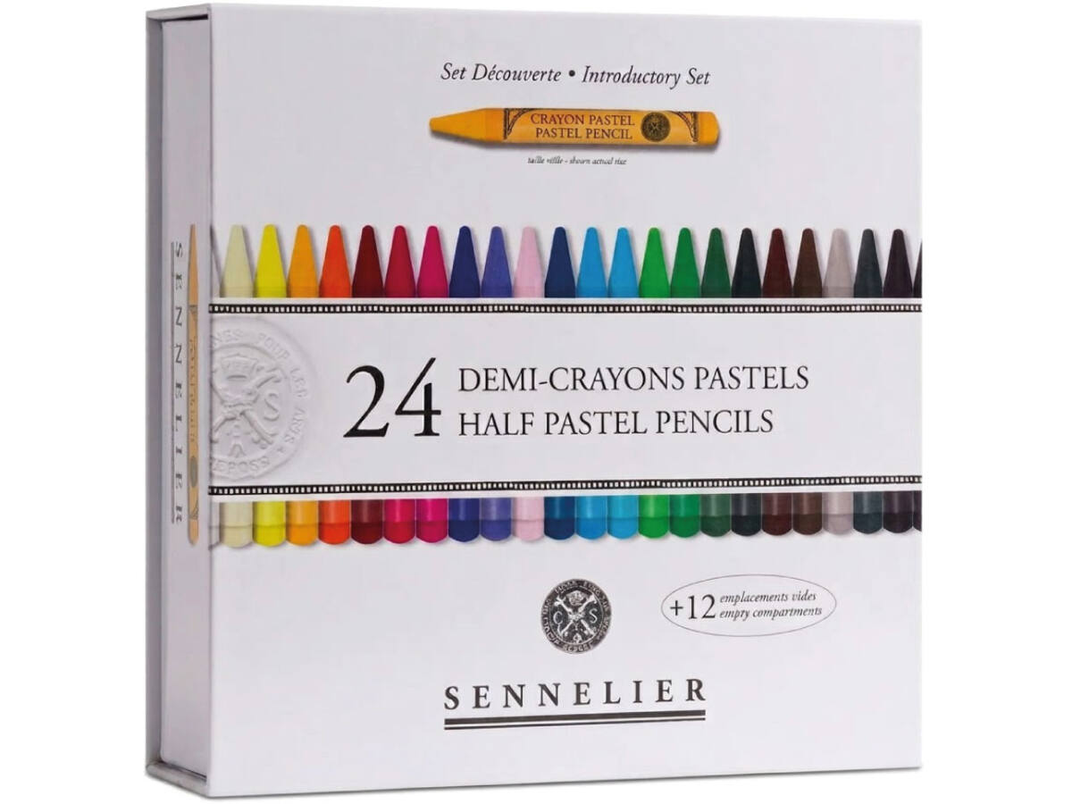SENNELIER PASTELPOTLODEN SET ASSORTED HALF 24X + 12 LEGE VAKKEN 2