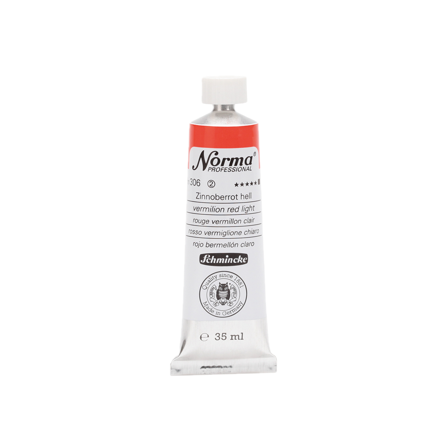 SCHMINCKE NORMA ÖLFARBE 35ML S2 306 ZINNOBERROT HELL 3