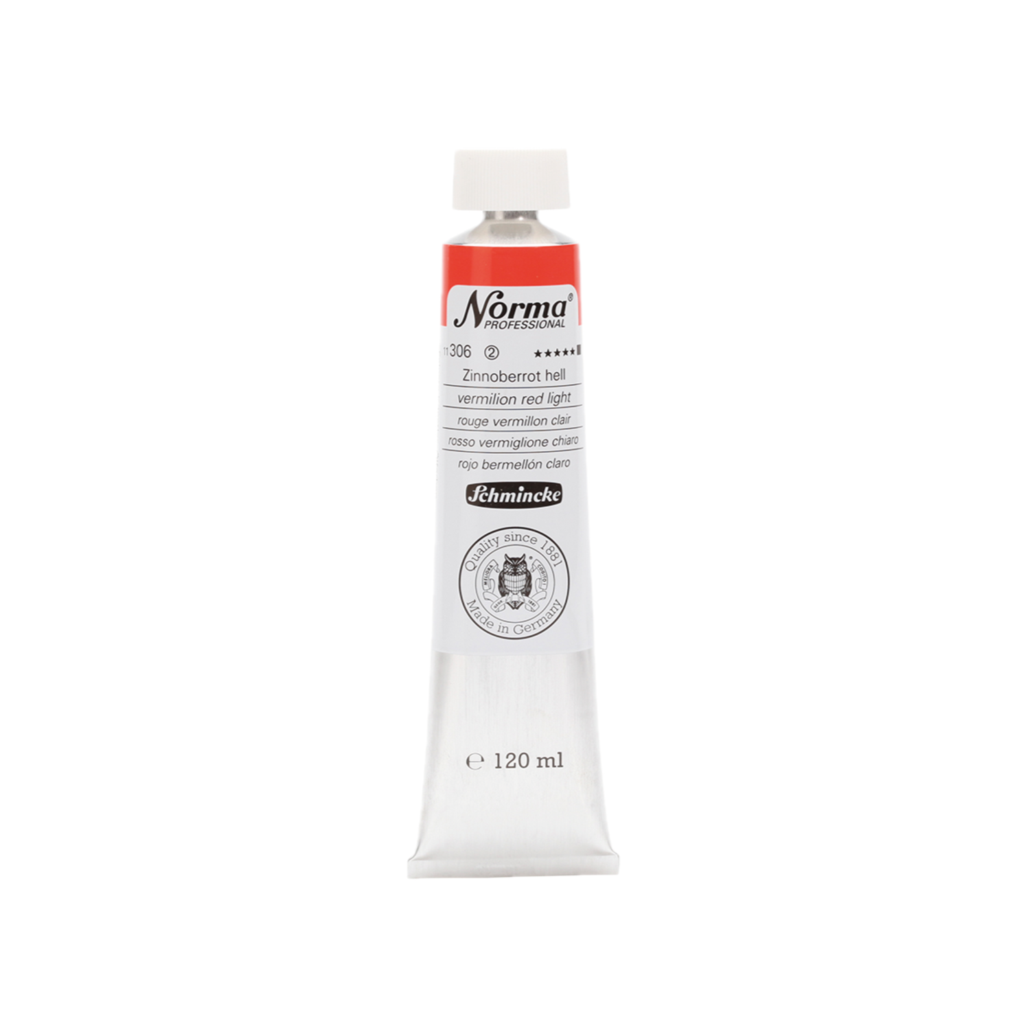 SCHMINCKE NORMA ÖLFARBE 120ML S2 306 ZINNOBERROT HELL 3
