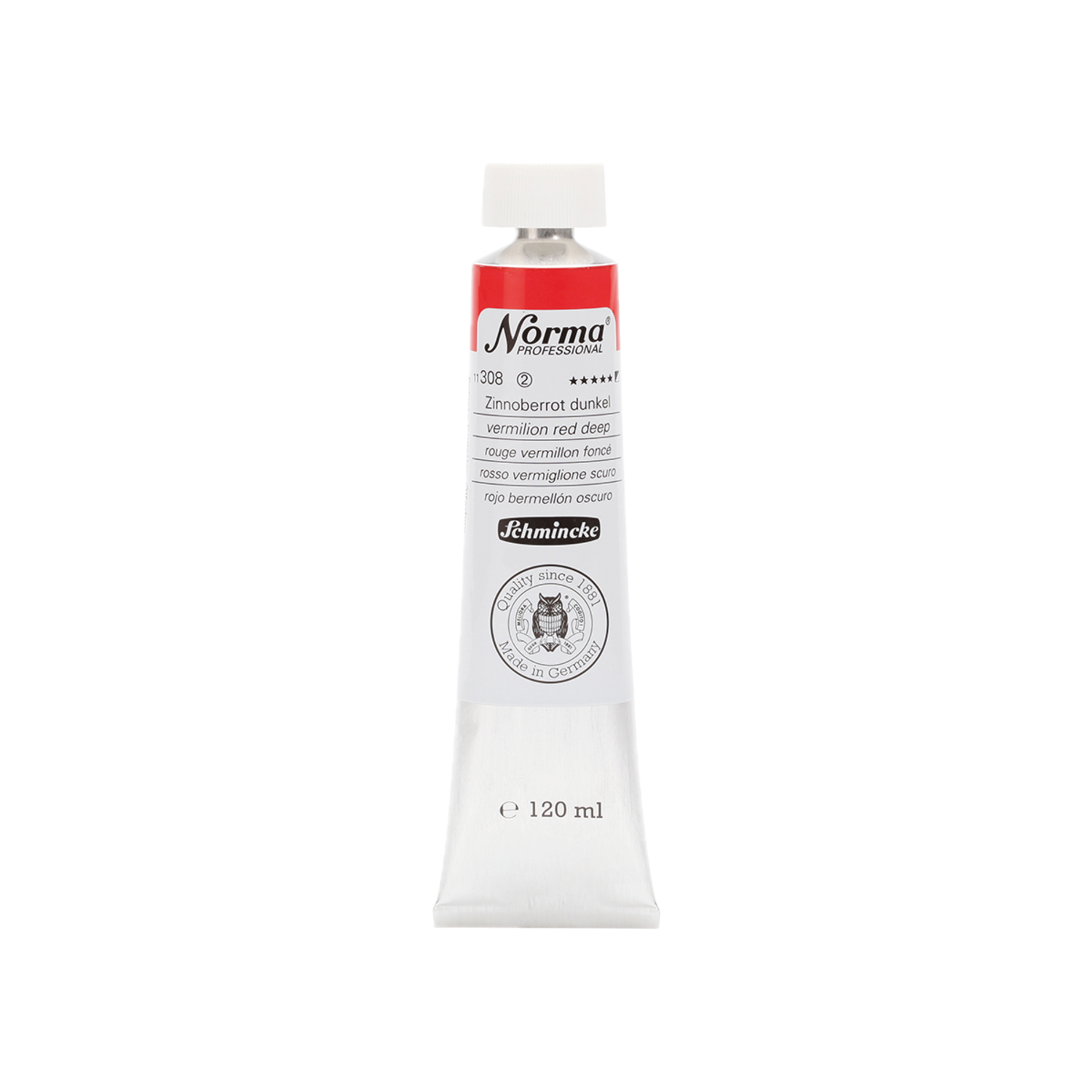 SCHMINCKE NORMA ÖLFARBE 120ML S2 308 ZINOBERROT DUNKEL 3