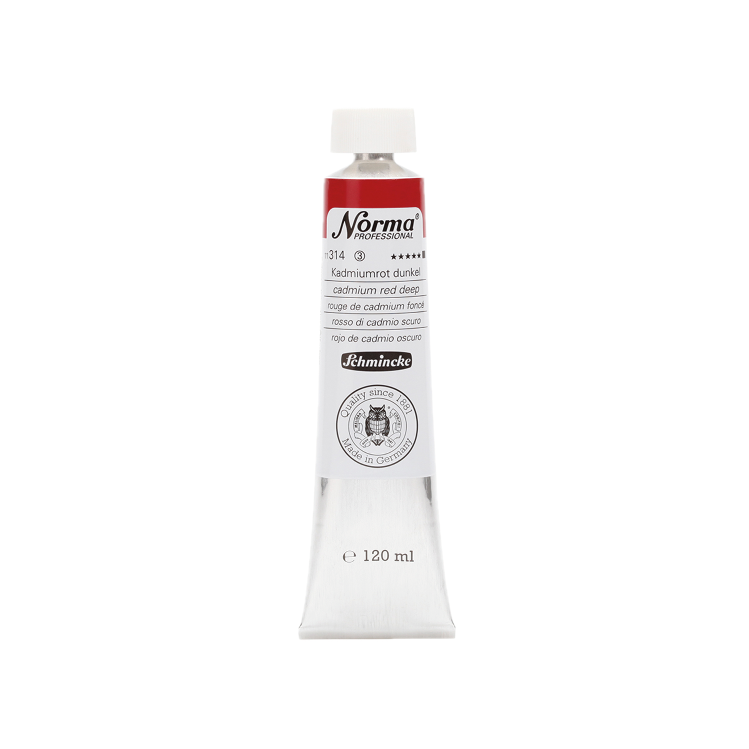SCHMINCKE NORMA ÖLFARBE 120ML S3 314 KADMIUMROT DUNKEL 3