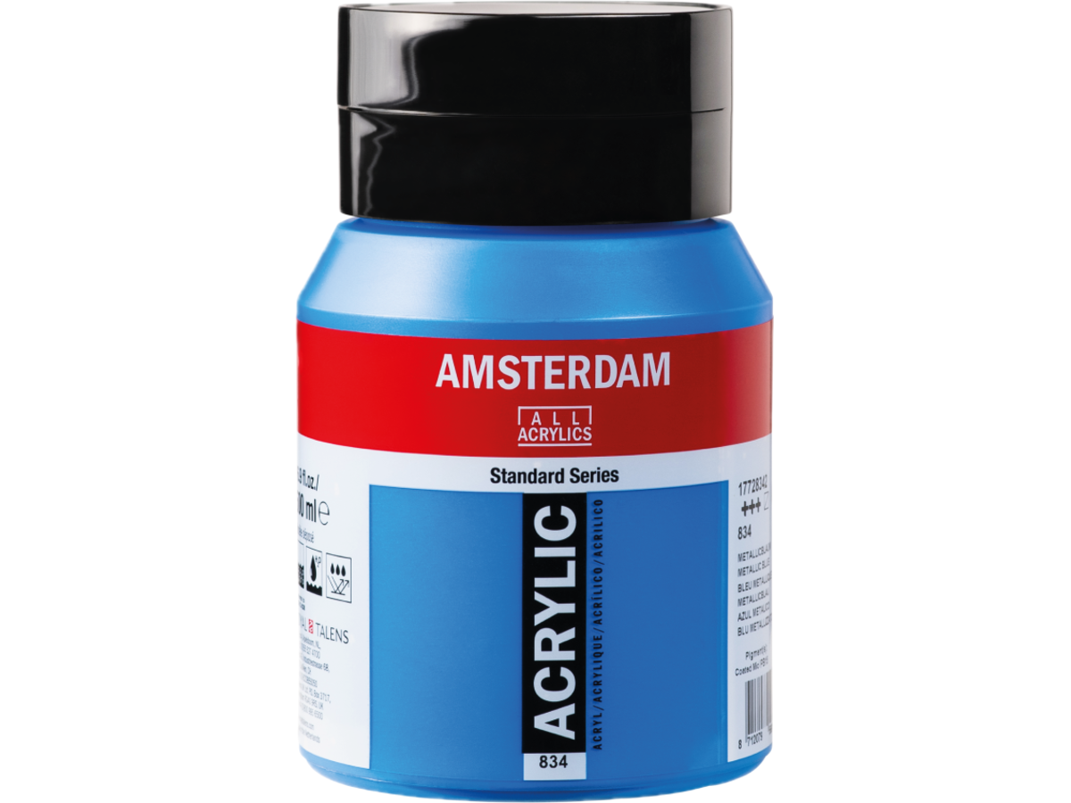 TALENS AMSTERDAM ACRYLFARBE 500 ML 834 METALLIC BLAU 3