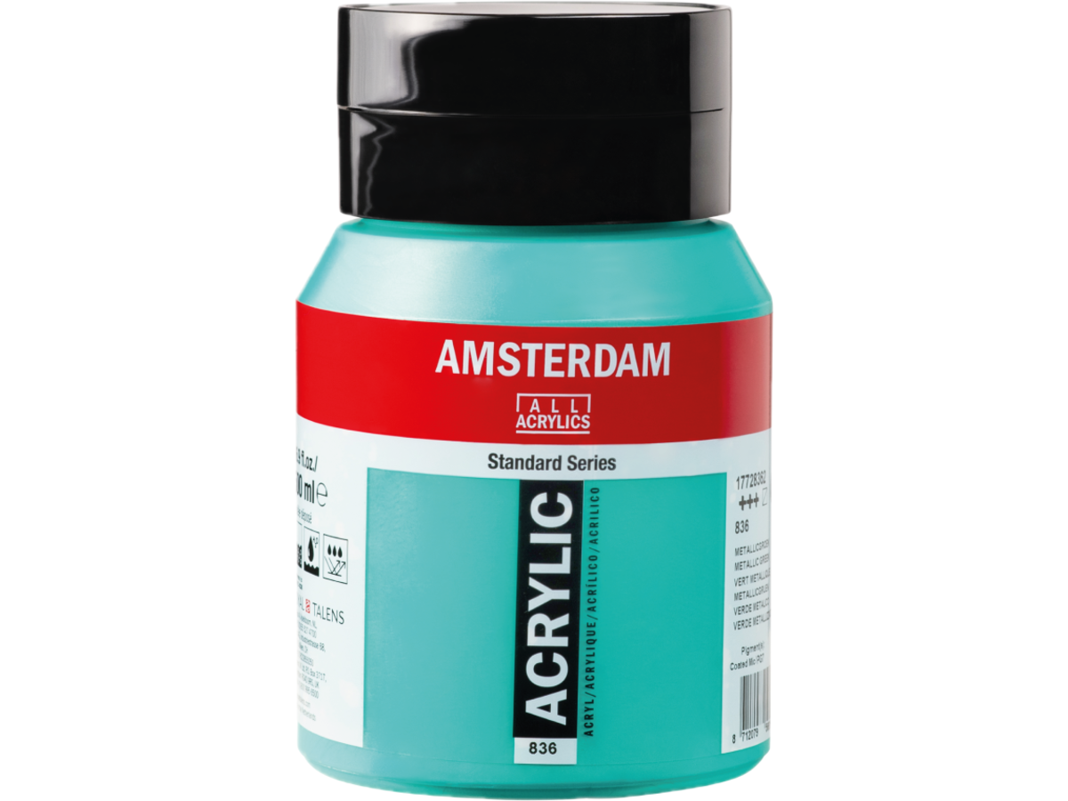TALENS AMSTERDAM ACRYLFARBE 500 ML 836 METALLIC GRÜN 3