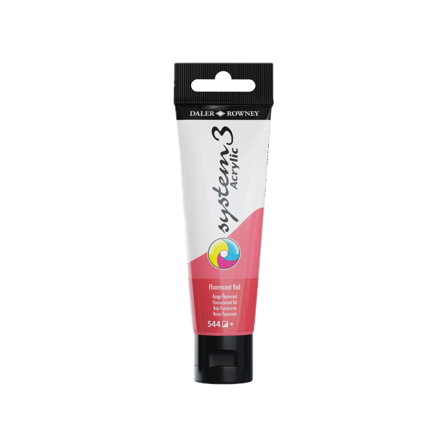 DALER ROWNEY SYSTEM 3 ACRYL 150ML 544 FLUORESCENT RED 3