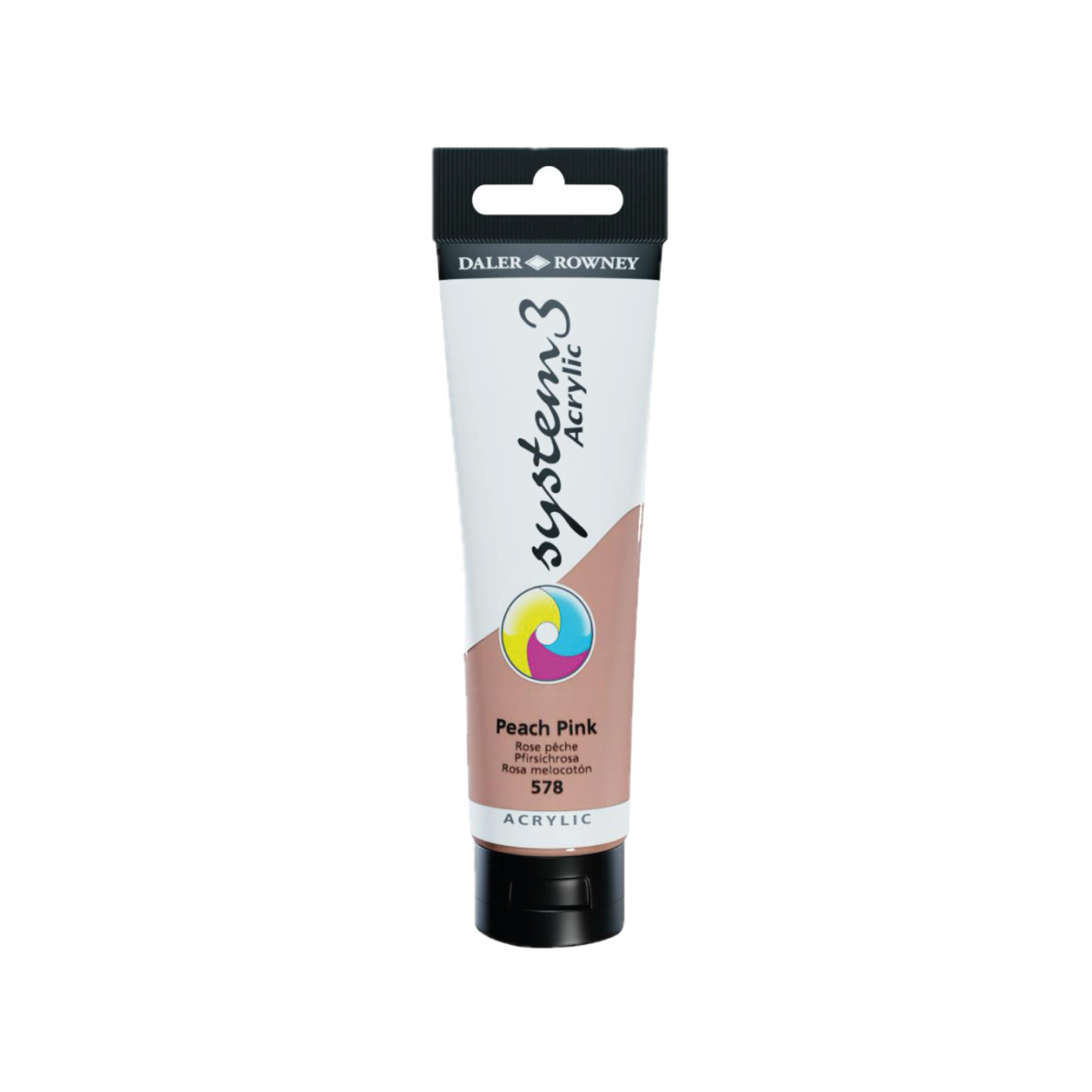 DALER ROWNEY SYSTEM 3 ACRYL 150ML 578 PEACH PINK 3