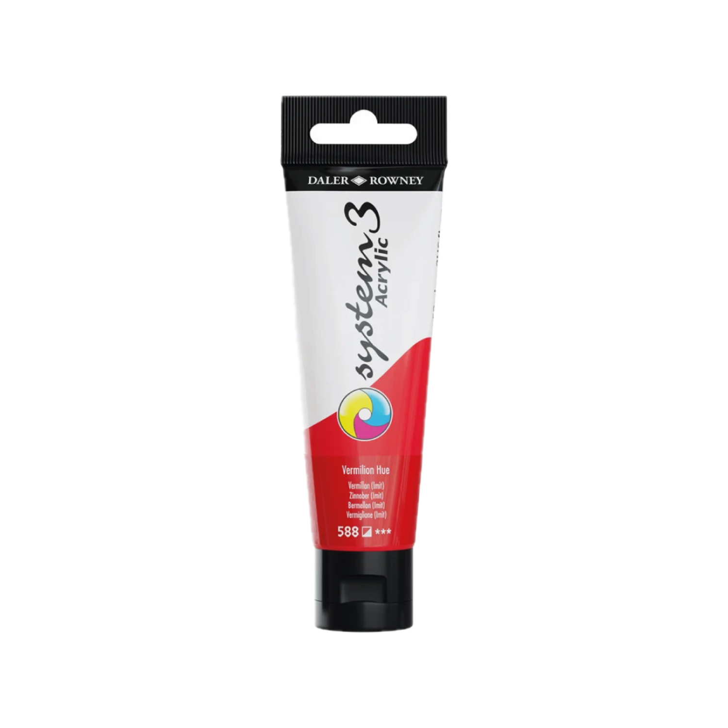 DALER ROWNEY SYSTEM 3 ACRYL 150ML 588 VERMILION HUE 3