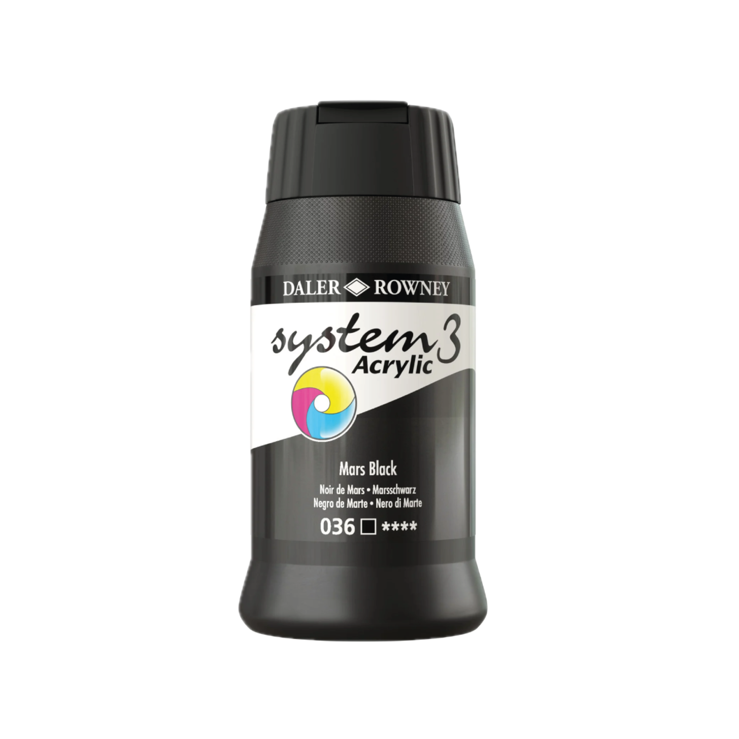 DALER ROWNEY SYSTEM 3 ACRYL 500ML 036 MARS BLACK 3