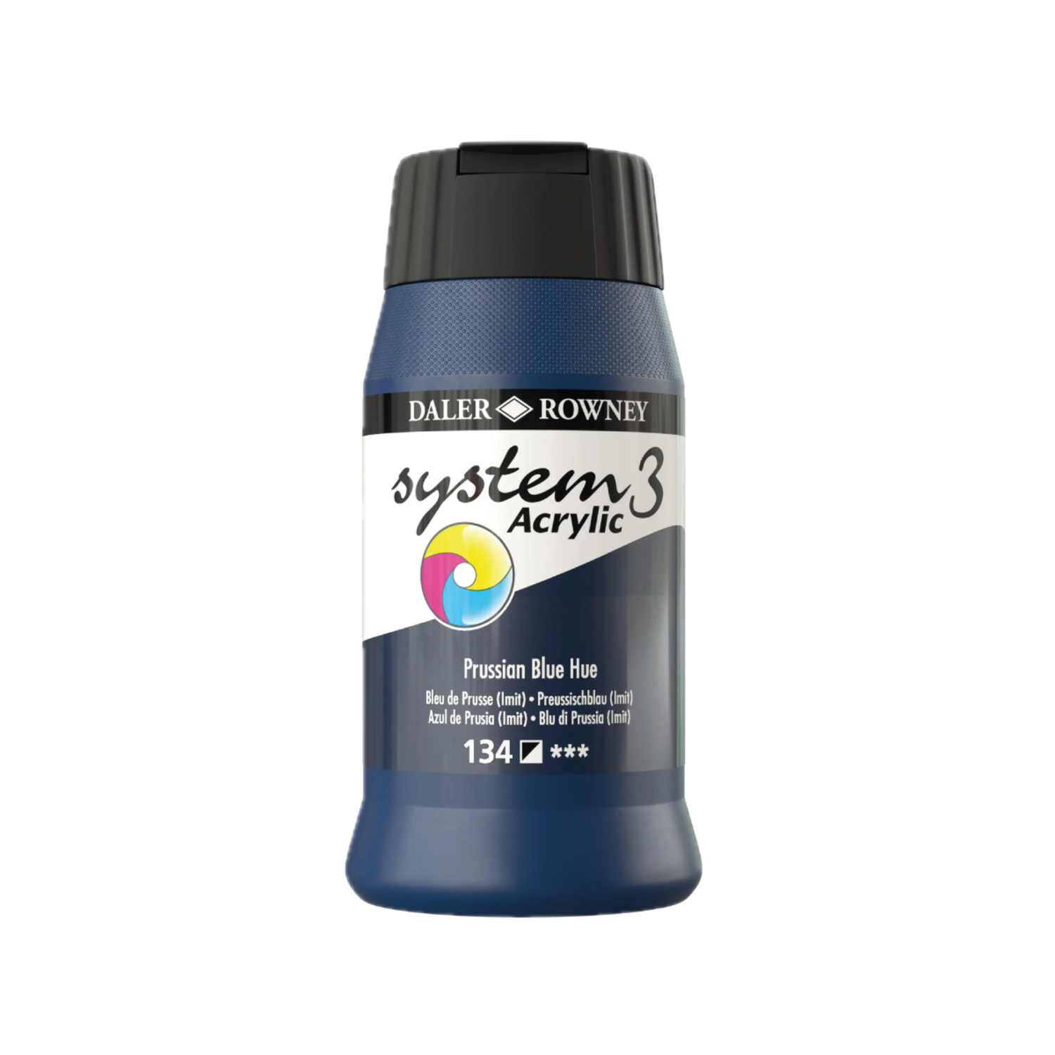 DALER ROWNEY SYSTEM 3 ACRYL 500ML 134 PRUSSIAN BLUE HUE 3