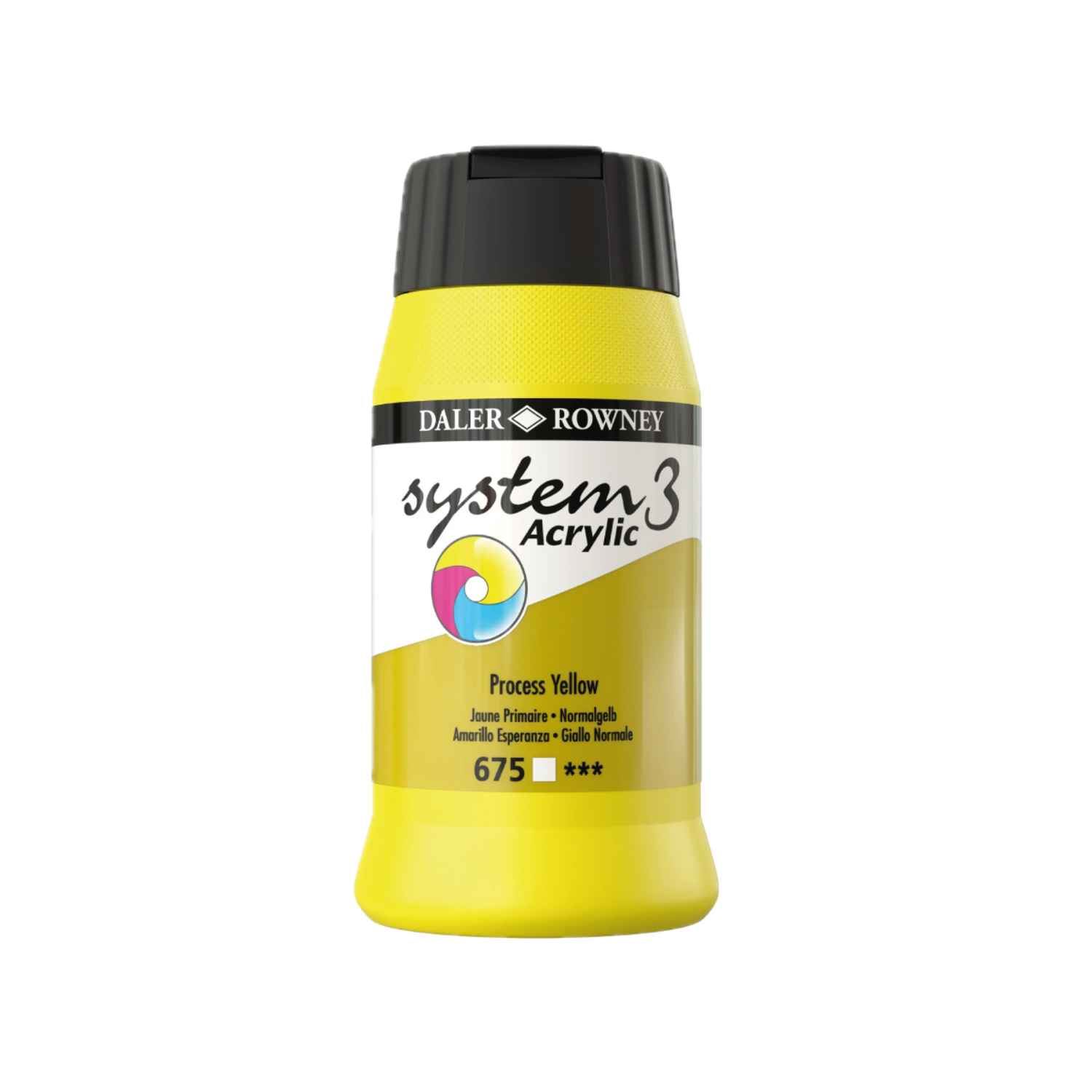 ROWNEY SYSTEM 3 ACRYL 500ML 675 S1 PROCESS YELLOW 3