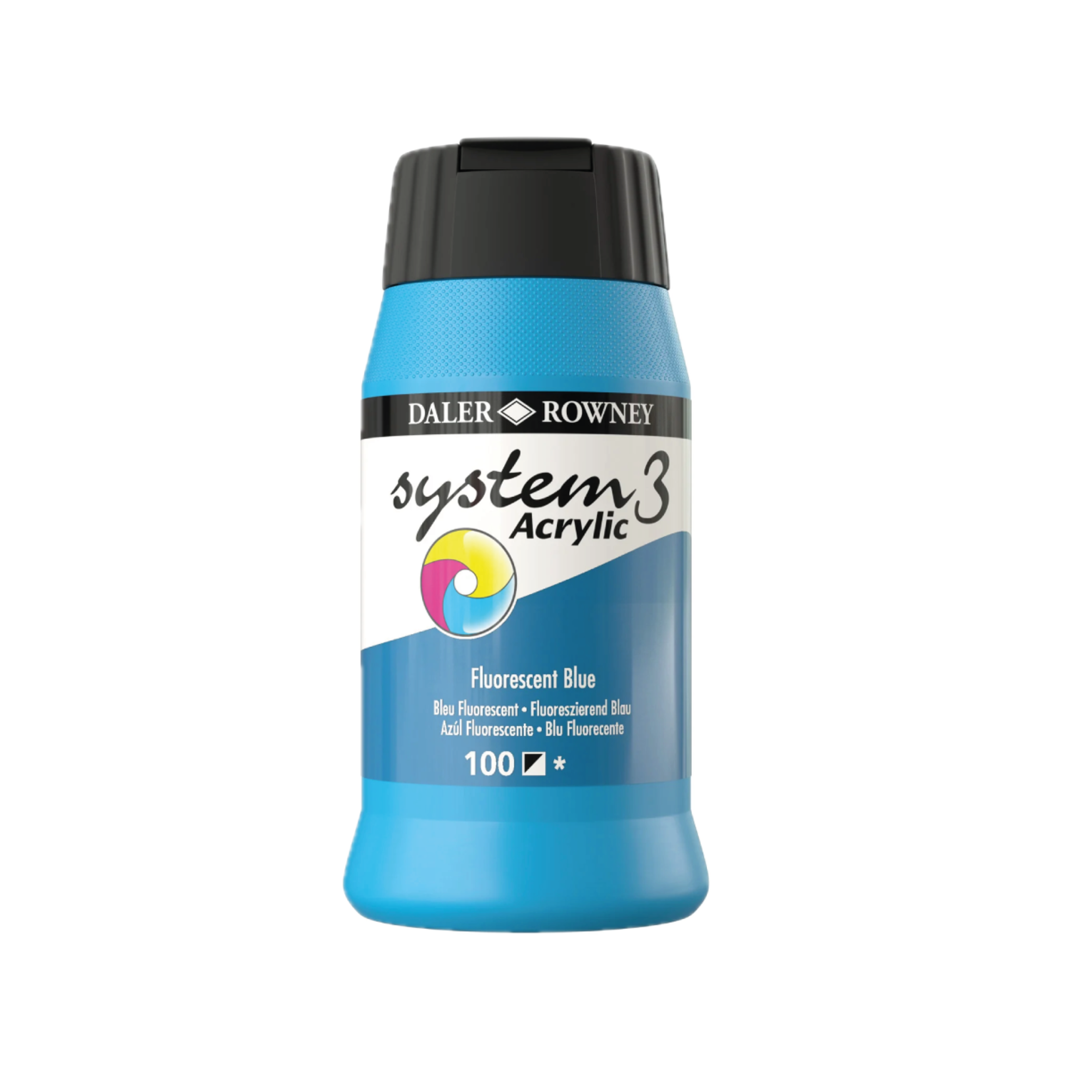 ROWNEY SYSTEM 3 ACRYL 500ML 100  FLUORESCENT BLUE 3