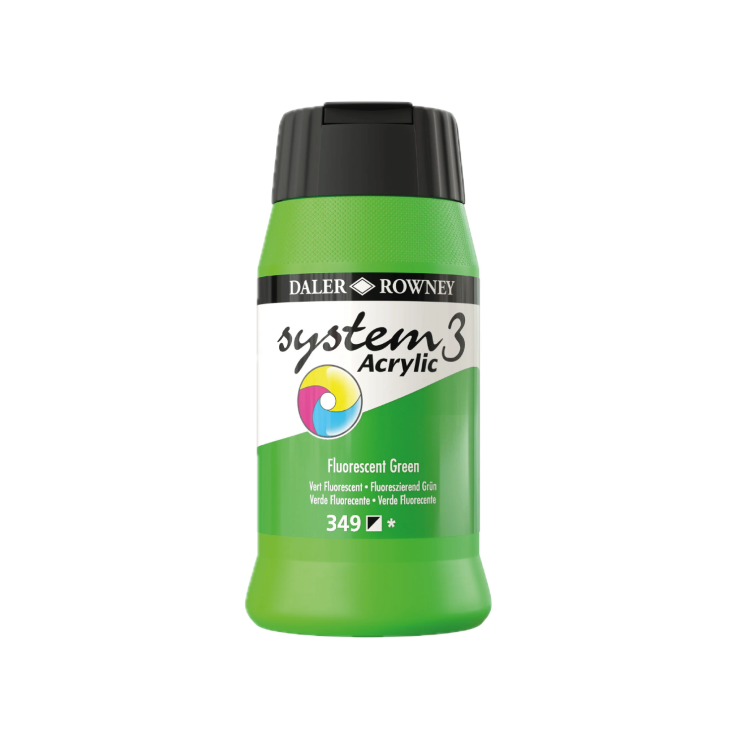 DALER ROWNEY SYSTEM 3 ACRYL 500ML 349 FLUORESCENT GREEN 3