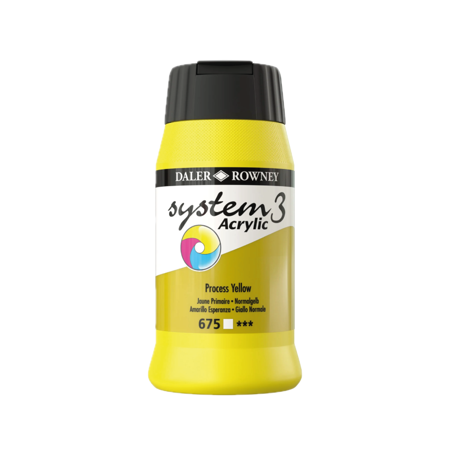 DALER ROWNEY SYSTEM 3 ACRYL 500ML 681 FLUORESCENT YELLOW 3