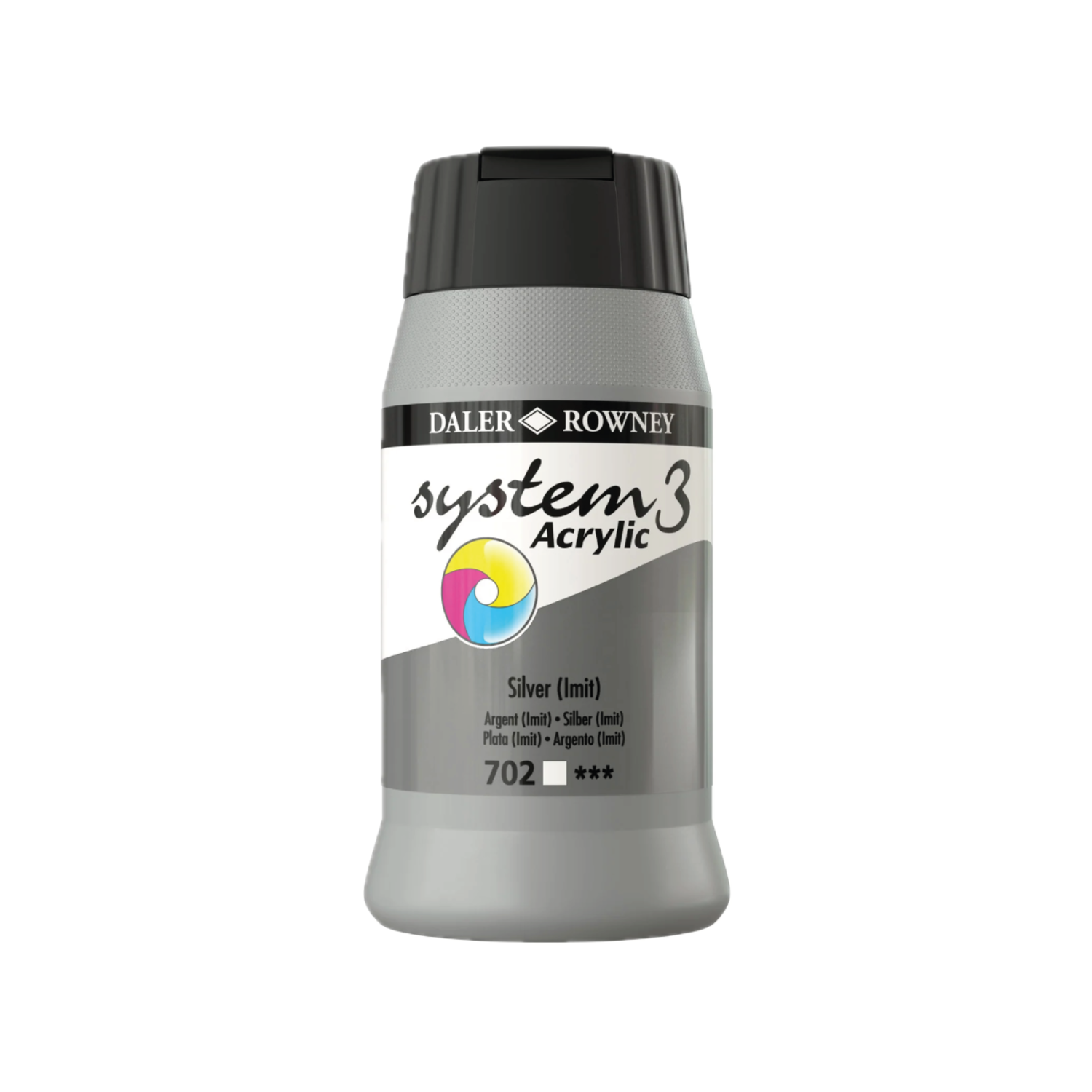 DALER ROWNEY SYSTEM 3 ACRYL 500ML 702 SILVER HUE 3
